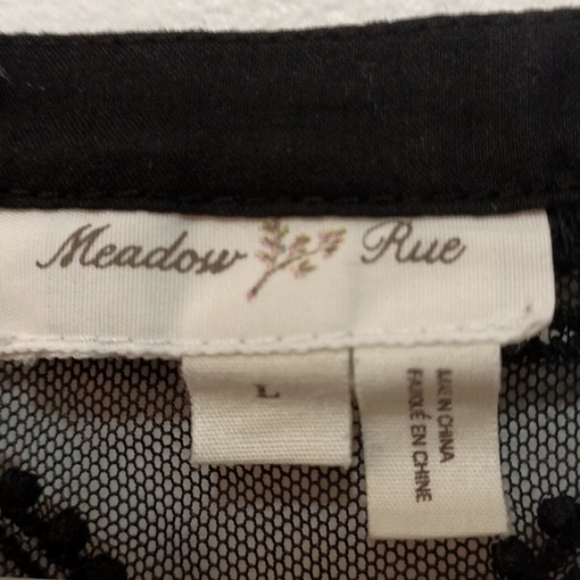 Meadow Rue black lace Long Sleeve blouse. - Picture 3 of 7